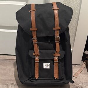 Herschel Supply Company Black Backpack with Tan Straps